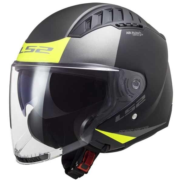 LS2 Copter II Urbane matt black yellow jet helmet