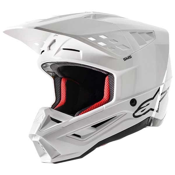 Alpinestars SM5 Solid gloss white motocross helmet 22.06