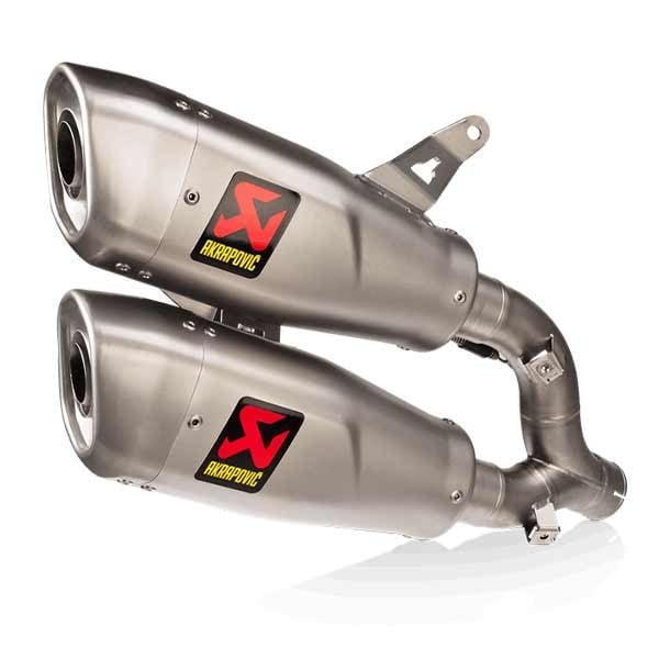 Paar Akrapovic Slip On Titan-Schalldämpfer Ducati Monster 937 2021-2023 Euro 5