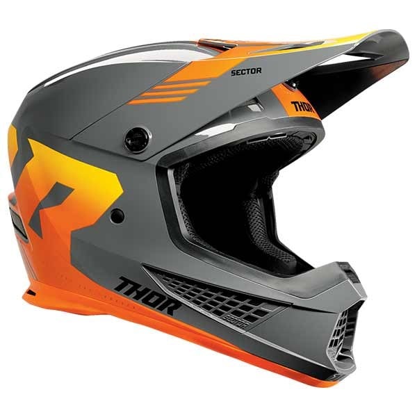 Casco motocross Thor Sector 2 Carve Charcoal arancione