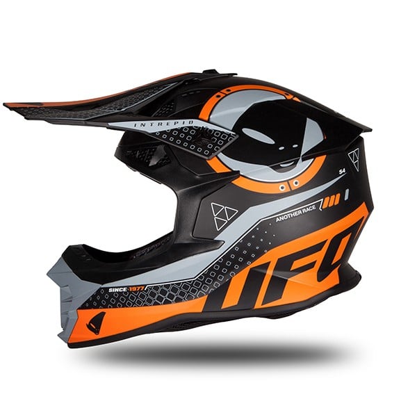 Ufo Plast Intrepid Motocross-Helm matt schwarz orange