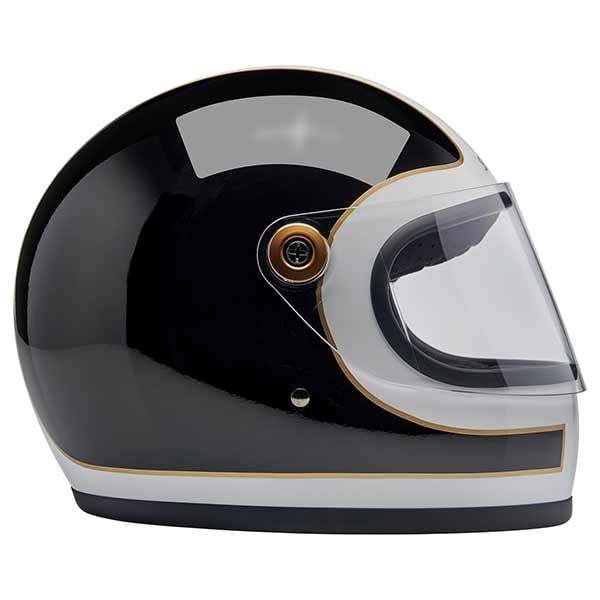 Biltwell Gringo S gloss white black tracker full face helmet