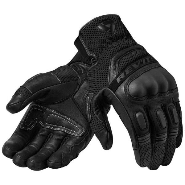 Motorcycle Leather Gloves REVIT Dirt 3 Black