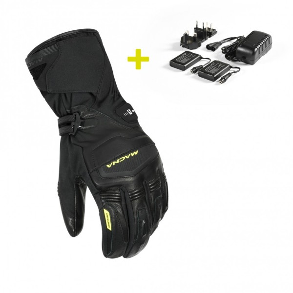 Macna Azra RTX Kit heated motorcycle gloves black yellow