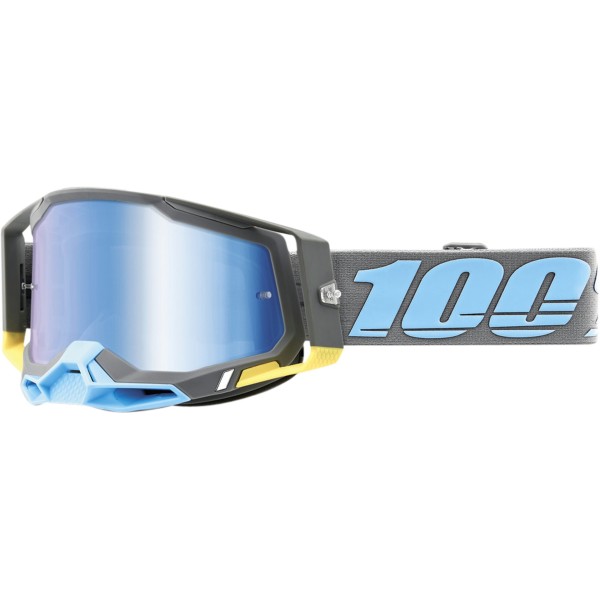 100% Goggles Racecraft 2 Trinidad-Maske mit blau verspiegelter Linse