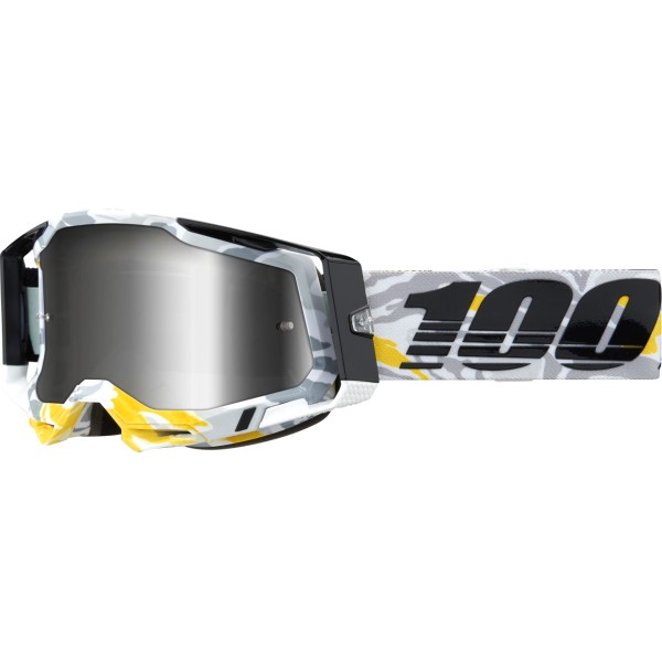 100% Goggles Racecraft 2 Korbmaske mit silber verspiegelten Gläsern