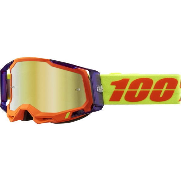 100% Goggles Racecraft 2 Panam-Maske mit goldverspiegelter Linse