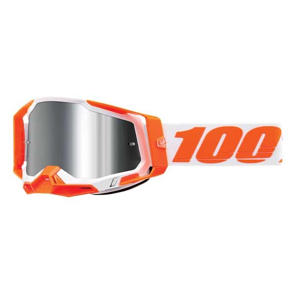 100% Goggles Racecraft 2 Orange Maske mit silber verspiegelter Linse