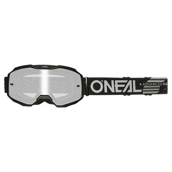 Máscara Oneal B-10 Solid negra - espejo plateado