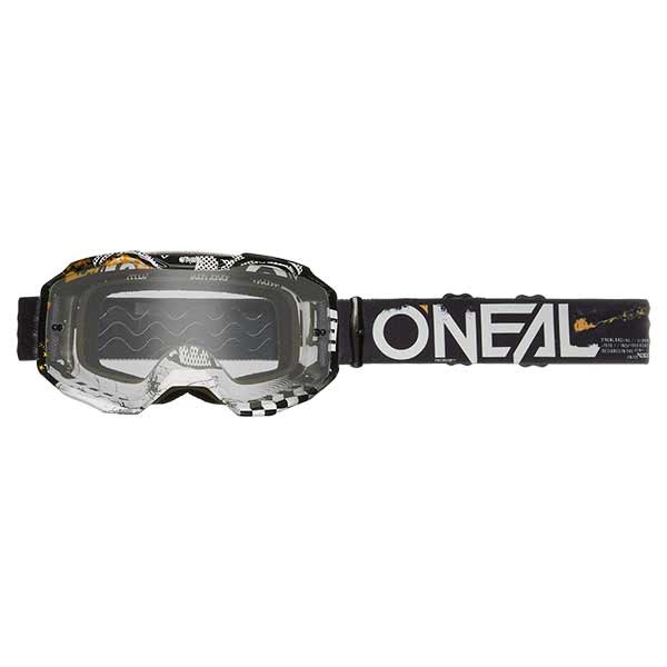 Maschera Oneal B-10 Attack nero bianco - trasparente