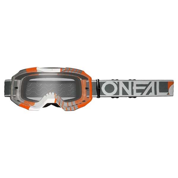 Oneal B-10 Duplex Maske weiß grau orange - transparent