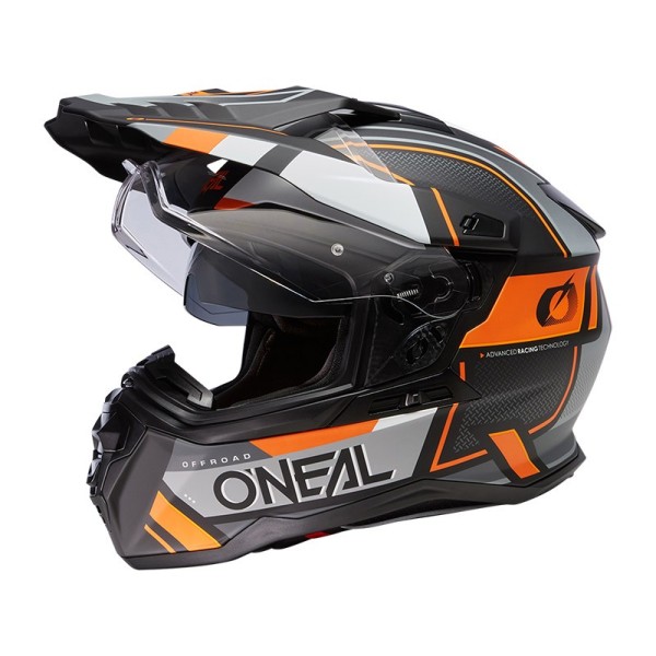 Oneal D-SRS Square Helm schwarz grau orange