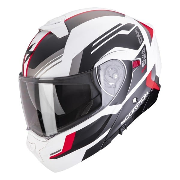 Scorpion Exo 930 Evo Sikon helmet matt white black red