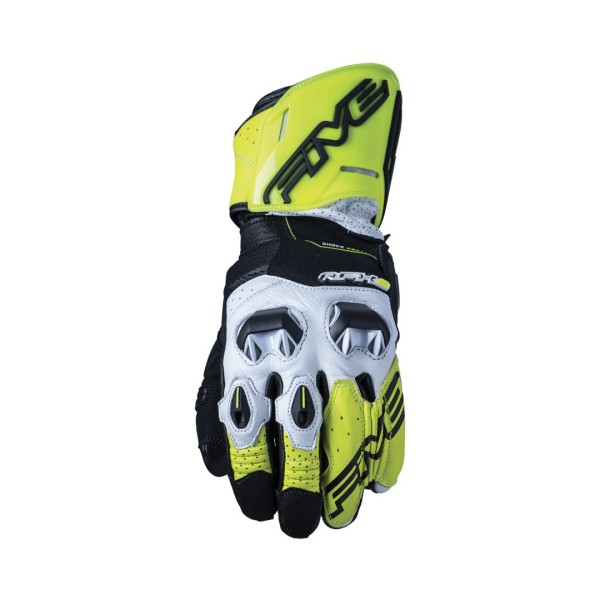 Five RFX2 gloves fluorescent yellow