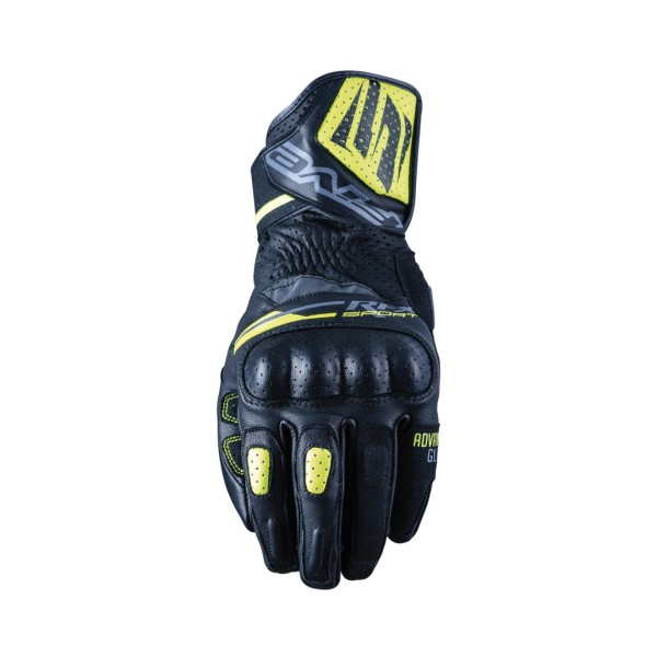 Five RFX Sport-Handschuhe, schwarz, fluoreszierendes Gelb