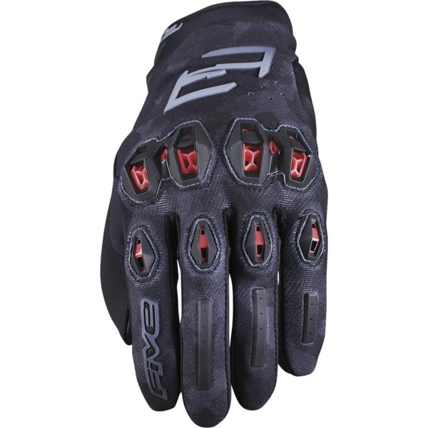 Five Stunt Evo 2 schwarz-rote Camo-Handschuhe