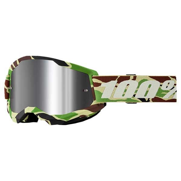 100% Strata 2 War Camo goggle with silver lens