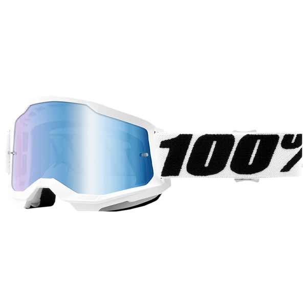 Maschera 100% Strata 2 Everest lente specchio blu
