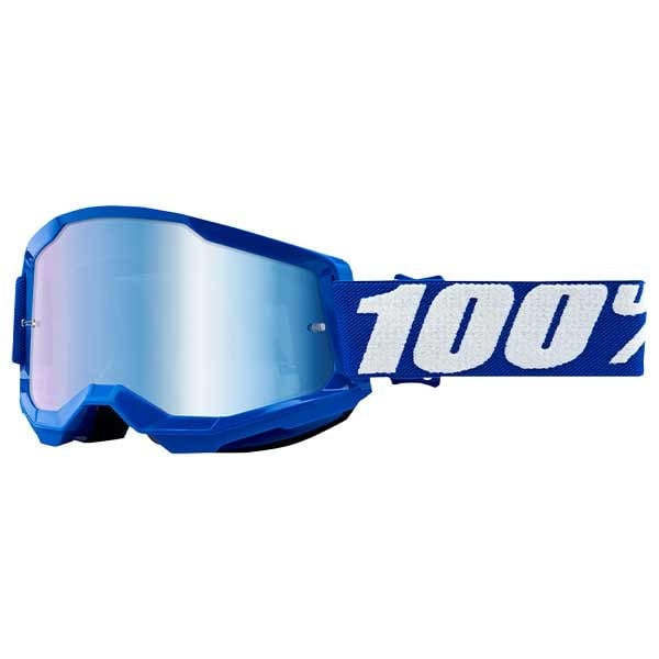 100% Strata 2 blue goggle with blue mirror lens