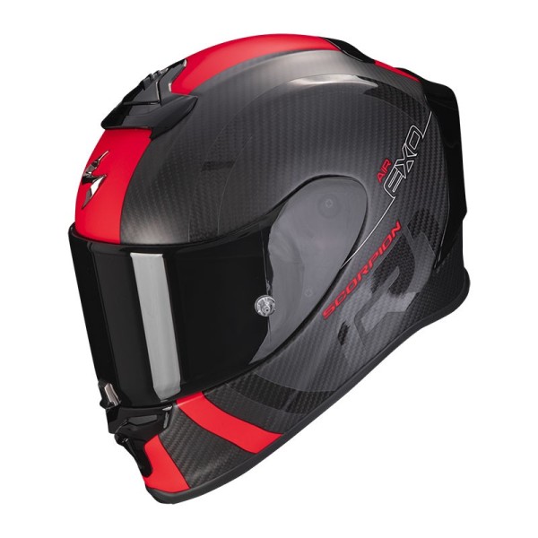 Scorpion Exo R1 Evo Air Carbon MG Helm schwarz rot