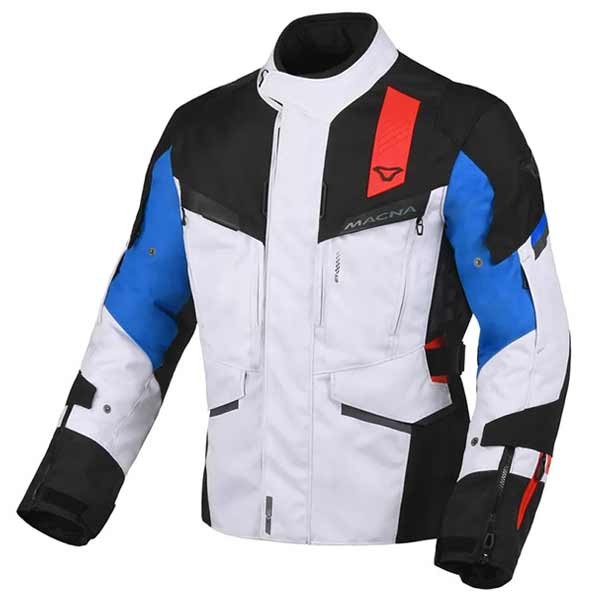Macna Zastro gray red blue motorcycle jacket
