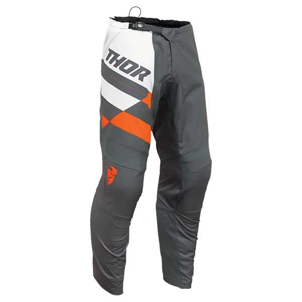 Pantalon motocross enfant Thor Sector Checker gris orange