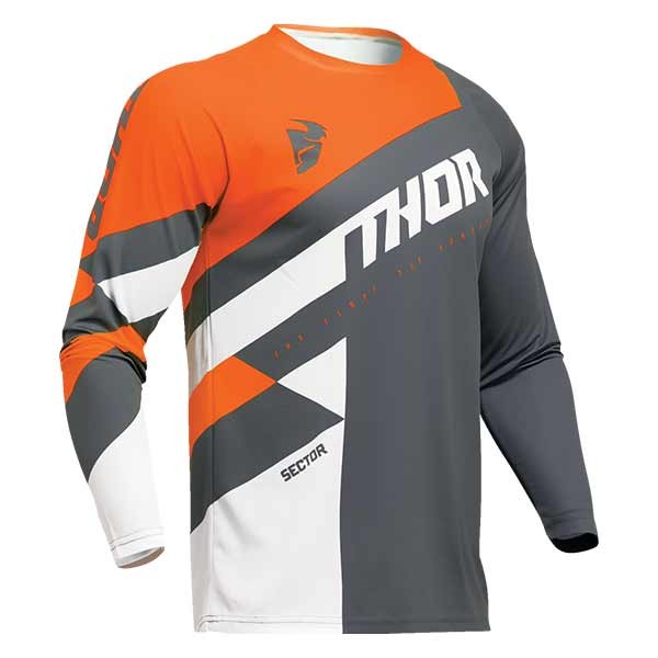 Thor Sector Checker Youth grey orange motocross jersey