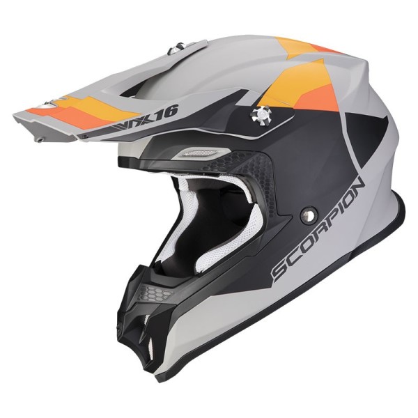 Scorpion VX-16 Evo Air Spectrum Helm matt grau orange