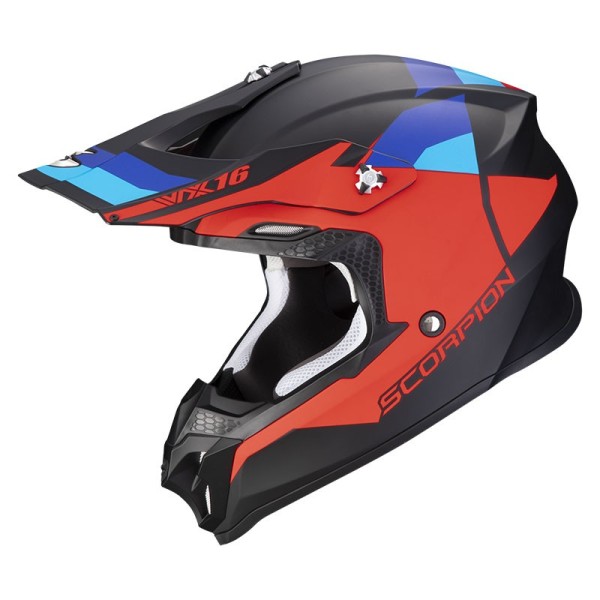 Scorpion VX-16 Evo Air Spectrum helmet matt black red blue