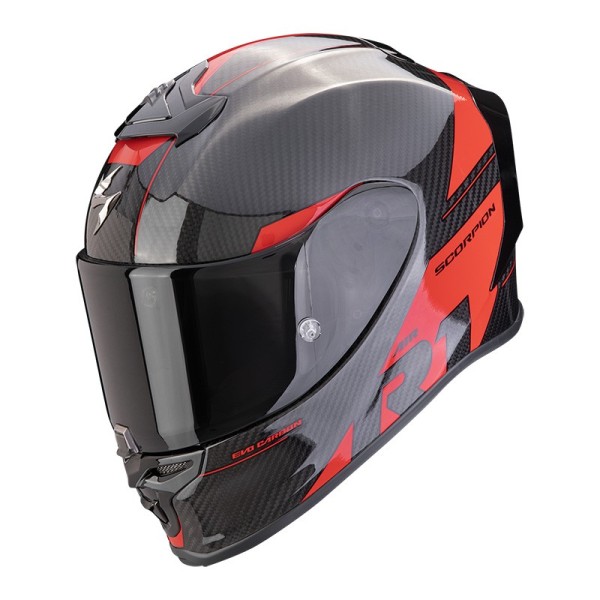 Scorpion EXO R1 EVO Carbon Air Rally helmet black red