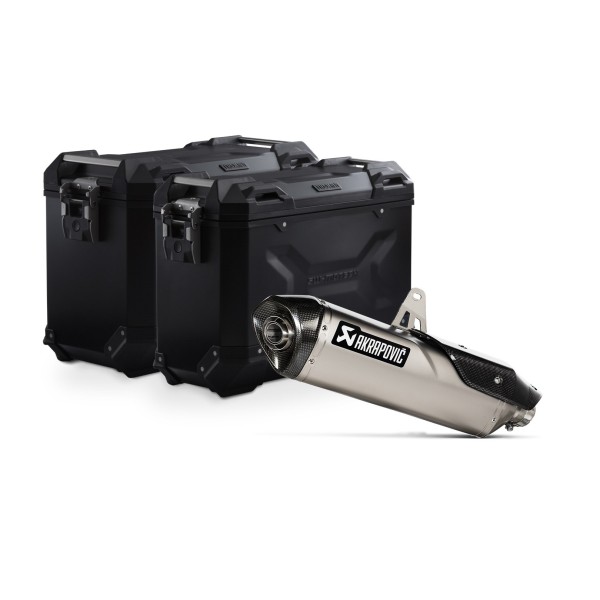 TRAX ADV + Akrapovic Sw-Motech suitcase kit black 45/37 L Triumph Tiger 900 (19-)