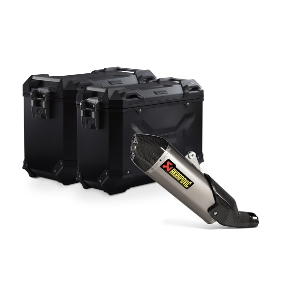 TRAX ADV + Akrapovic Sw-Motech suitcase kit black 45/37 l Ducati DesertX (22-)
