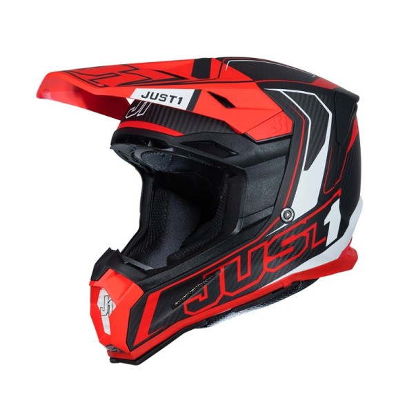 Just1 J22 Carbon 3K fluo red helmet