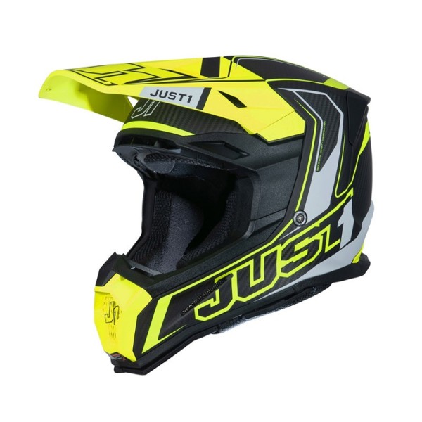 Just1 J22 Carbon 3K fluo yellow helmet
