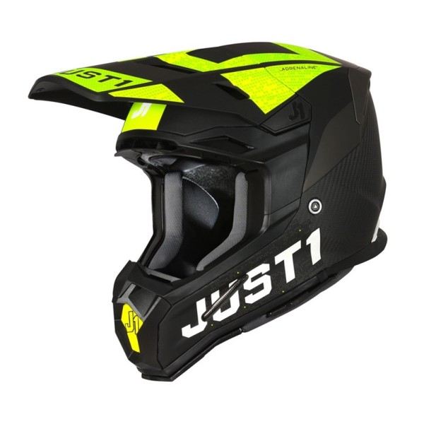 Just1 J22 Carbon 3K Adrenaline Helm schwarz gelb fluo