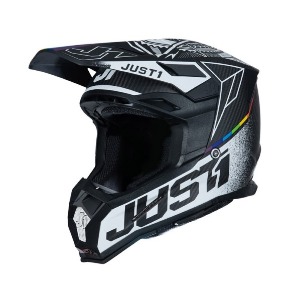Just1 J22 Carbon 3K Speed Side helmet white