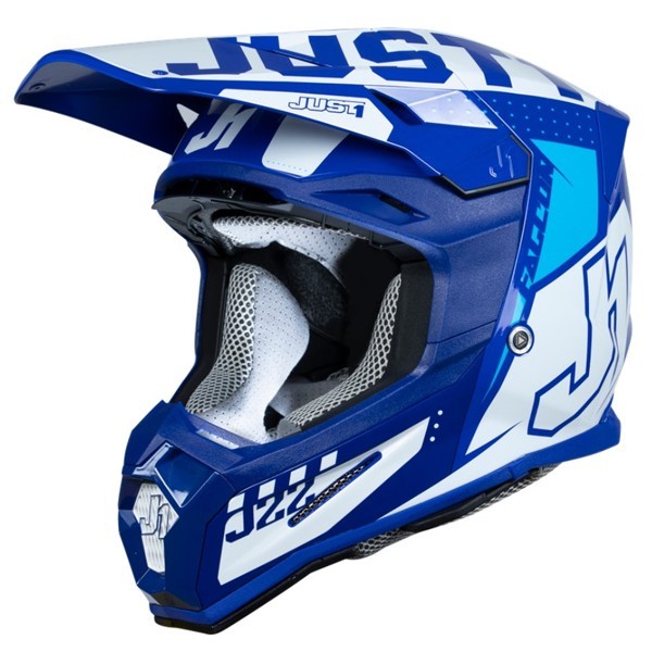 Just1 J22-F Falcon white blue MX helmet Outlet