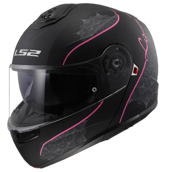 Ls2 FF908 Strobe II Lux Helm mattschwarz rosa