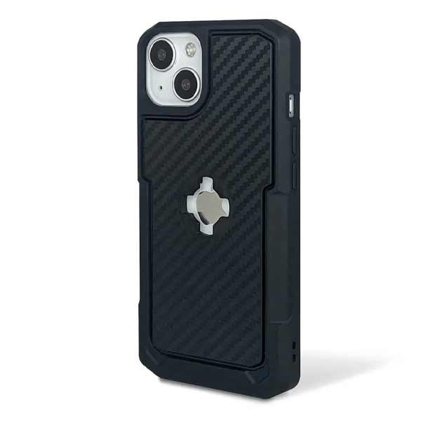 Cube coque téléphone support X-Guard pour iPhone 13 carbone