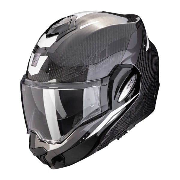 Scorpion EXO Tech Evo Carbon Rover Helm schwarz weiß