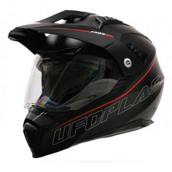 Motocross Enduro helmet Aries black and neon yellow matt - Ufo Plast
