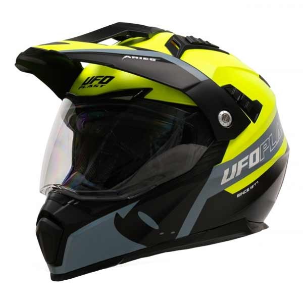 Motocross Enduro helmet Aries black and neon yellow matt - Ufo Plast