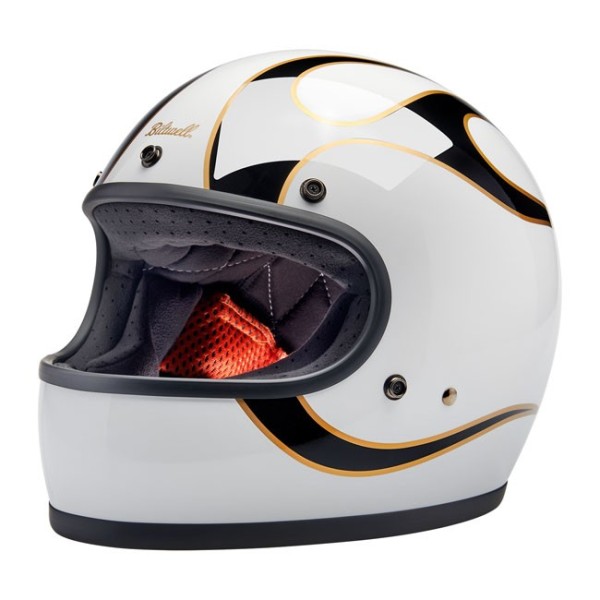 Biltwell Gringo 22.06 Flames helmet white black