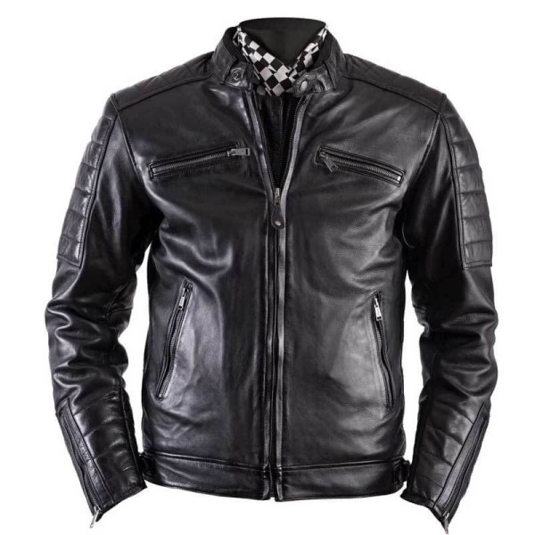 Leather motorcycle jacket Helstons Cruiser Rag black