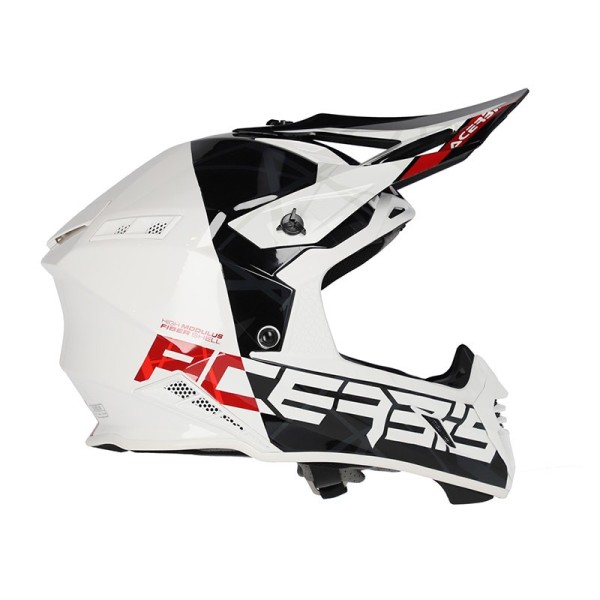 Acerbis X-Track 22-06 Helm glänzend schwarz weiß