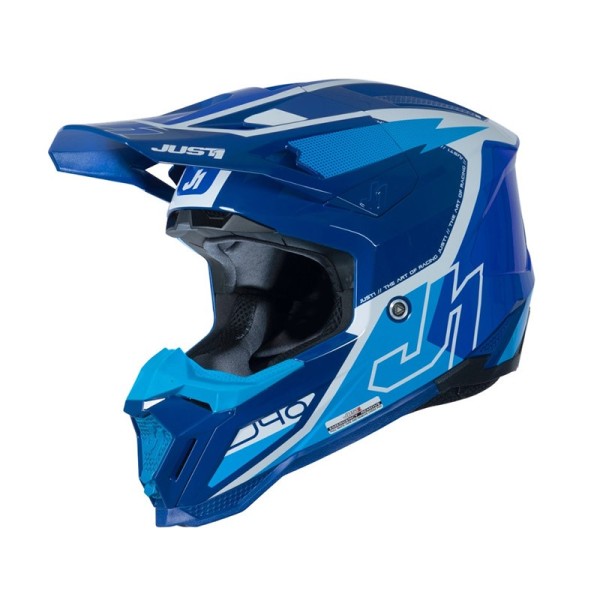 Just1 J40 Flash Helm blau weiß