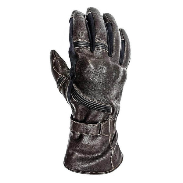 Leather motorcycle gloves Helstons Titanium brown