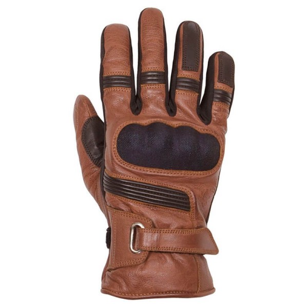 Leather motorcycle gloves Helstons Vertigo camel black