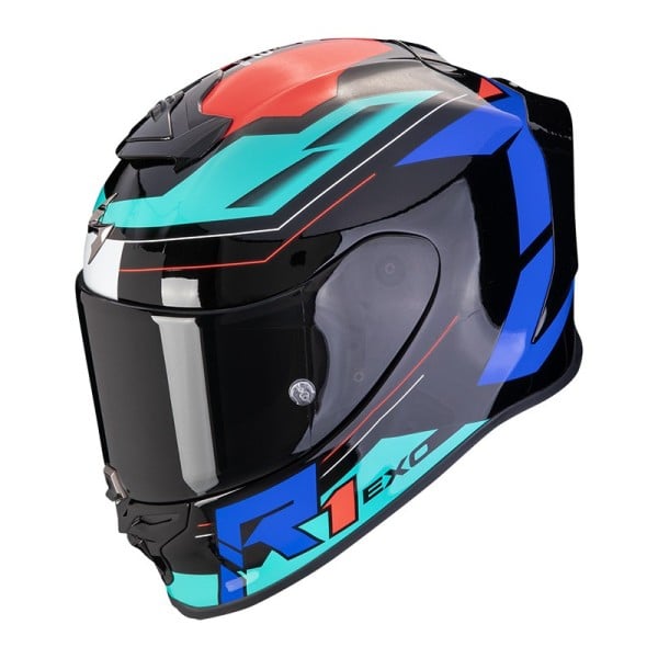 Scorpion Exo R1 Evo Air Blaze helmet blue red
