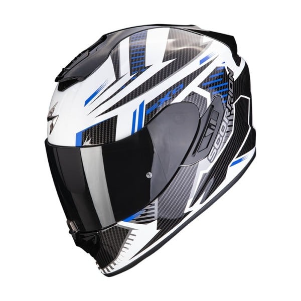 Scorpion Exo 1400 Evo Air Shell helmet white blue